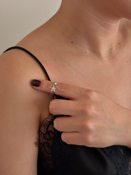 Anillo Copo de Nieve Zirconias