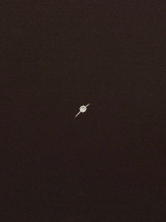 Anillo Solitario Circular con Laterales de Zirconia