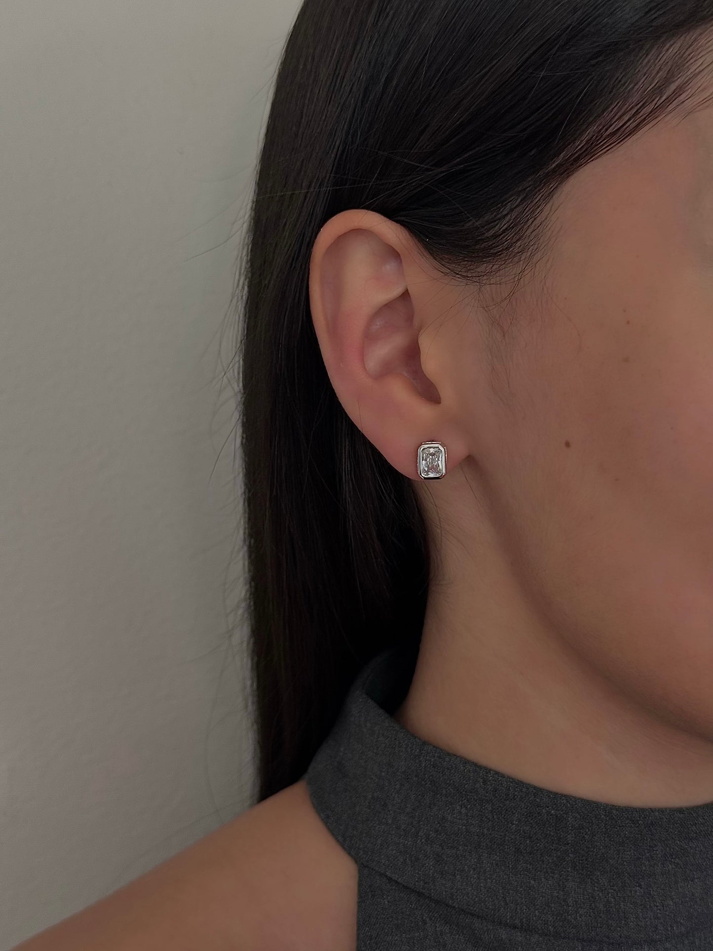 Aretes Rectángulo con Zirconia