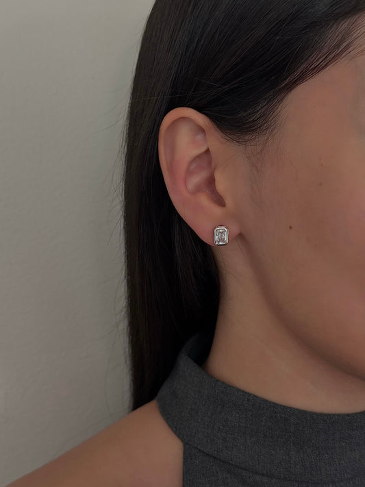 Aretes Rectángulo con Zirconia