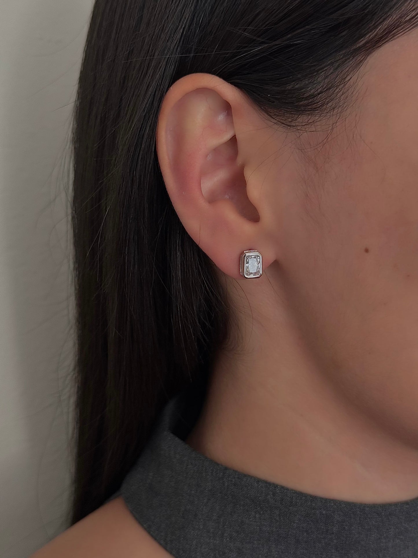 Aretes Rectángulo con Zirconia