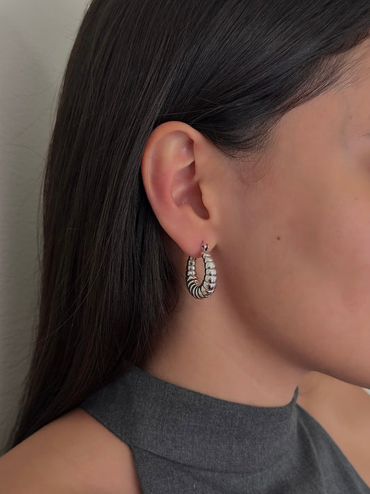 Arracadas Chunky Bolsa Rayada