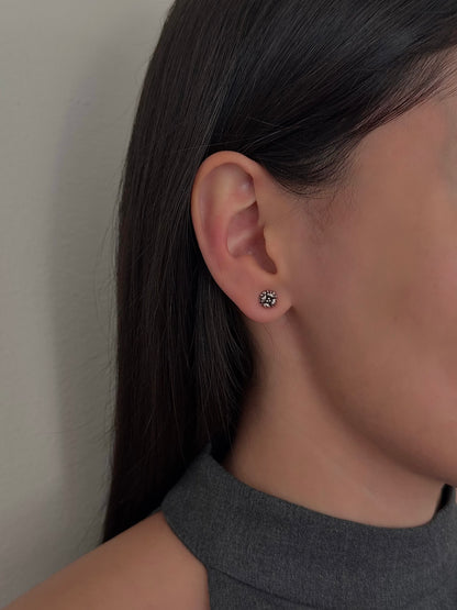 Aretes Rosa Abierta Mini Chunky