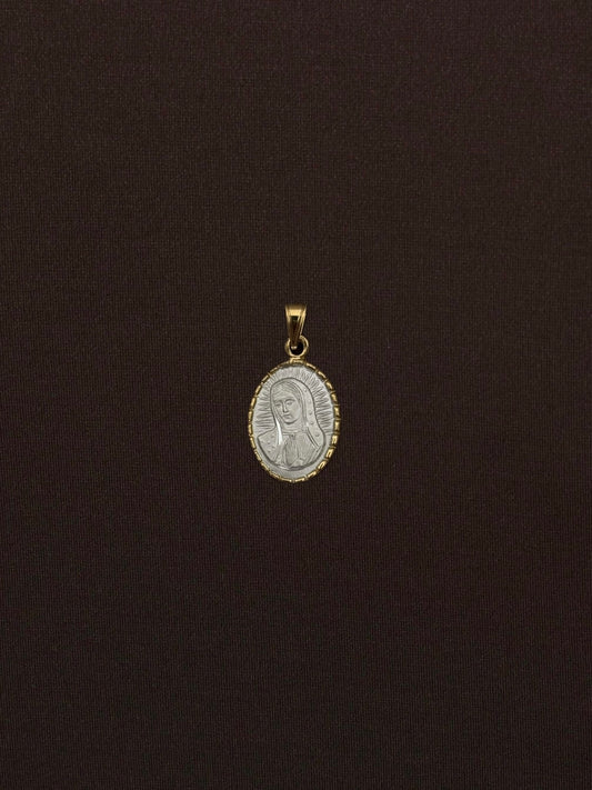 Medalla Torso Virgen de Guadalupe Contorno Bolitas