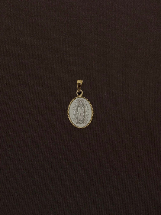 Medalla Virgen de Guadalupe Completa Contorno Bolitas
