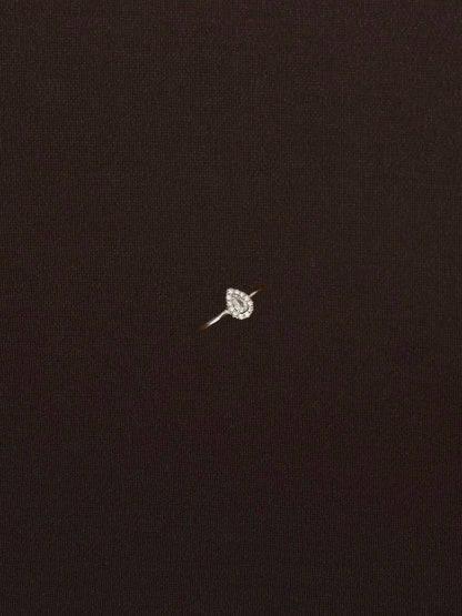 Anillo Gota Blanca Rellena de Zirconia