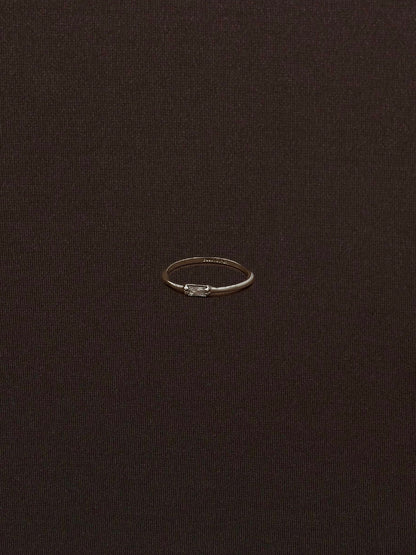 Anillo Rectangular Blanco Clásico