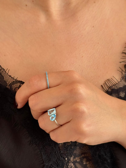 Anillo Media Churumbela Turquesa