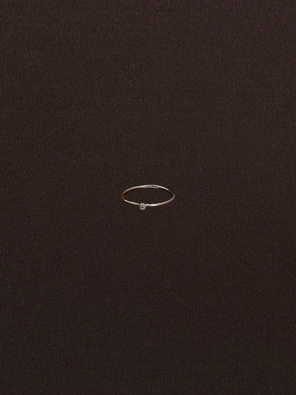 Anillo Zirconia Blanca Bisel con Bolitas