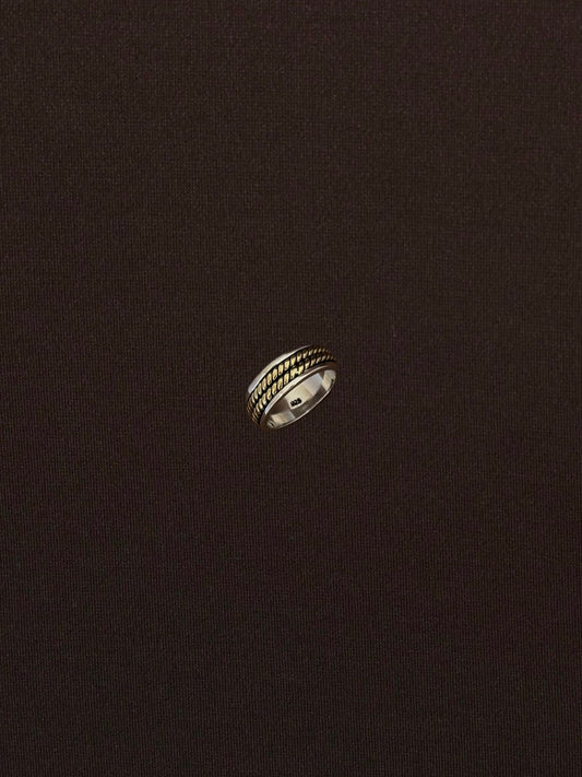 Anillo Argolla Bicolor Trenzada