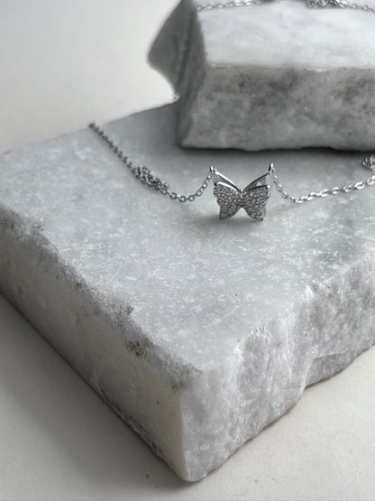 Collar Mariposa Brillante 3D