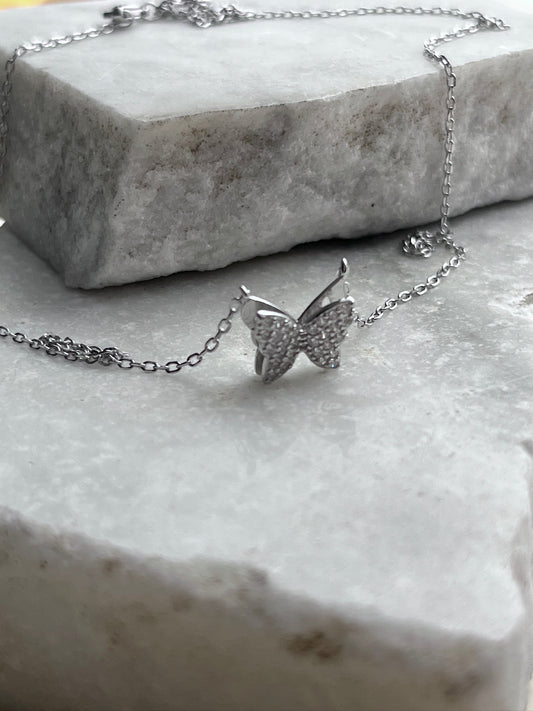 Collar Mariposa Brillante 3D