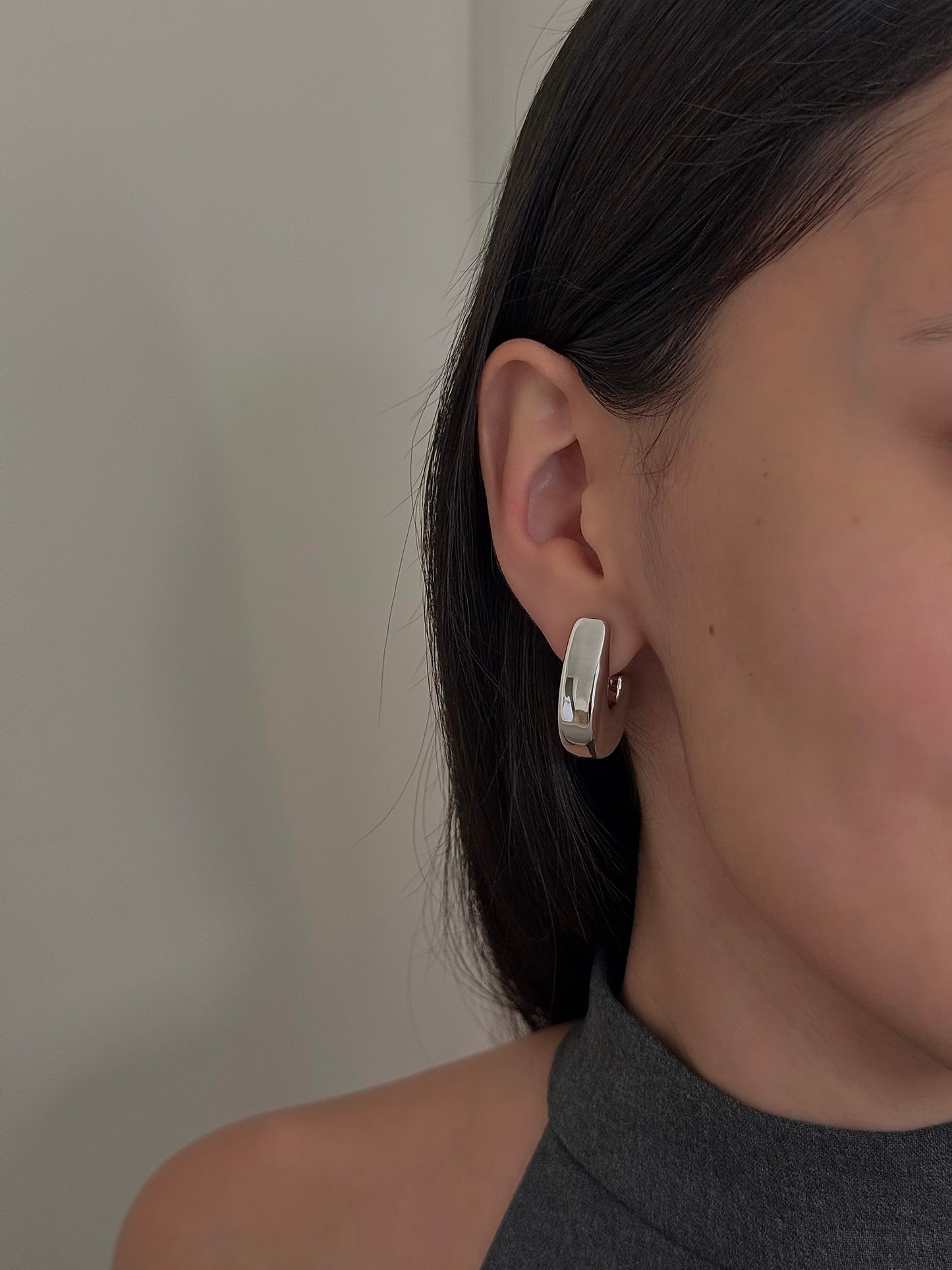 Aretes Gancho Rectangular Chunky