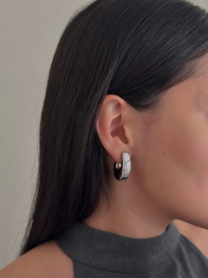 Aretes Gancho Rectangular Chunky