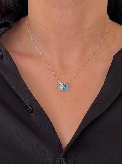 Collar Topacio Swiss Gota con Topacio Sky