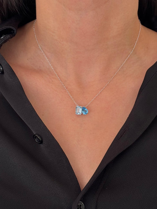 Collar Topacio Swiss Gota con Topacio Sky